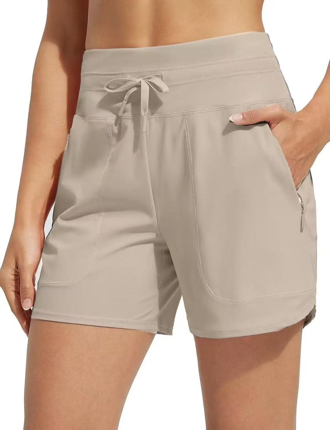 Aqua Elegance – Sneldrogende Hoge Taille Badpakshorts