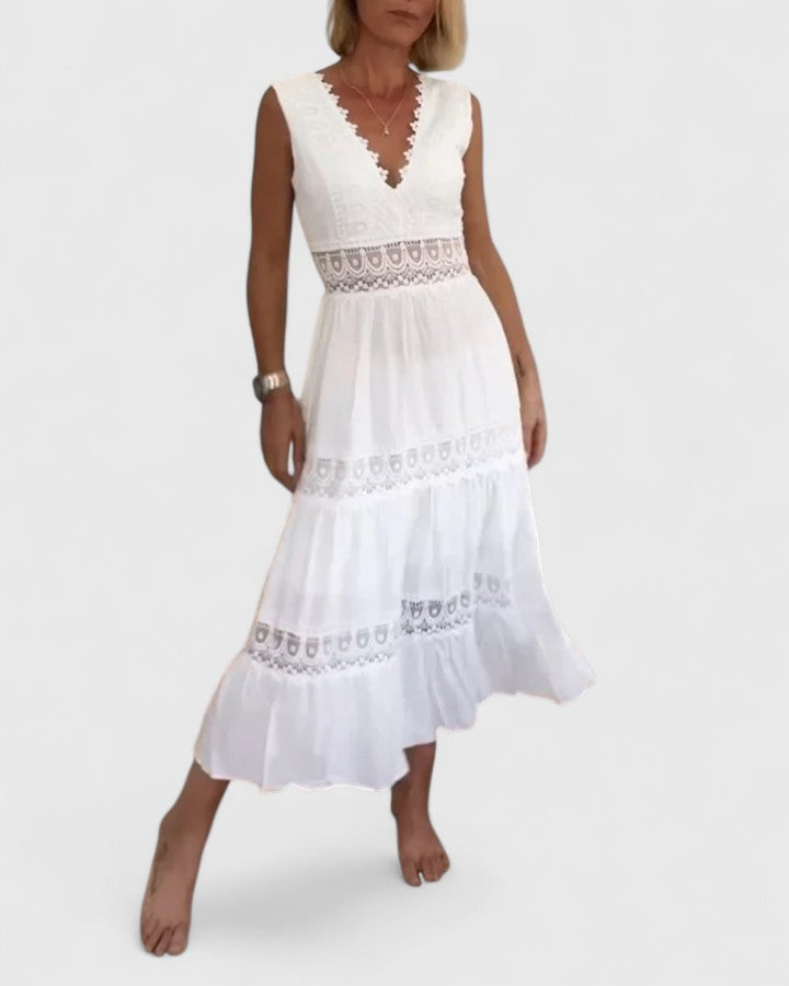 Alena™ | Elegante Midi Jurk met Verfijnde Pasvorm