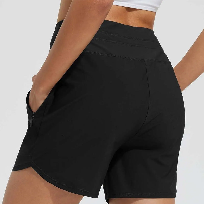 Aqua Elegance – Sneldrogende Hoge Taille Badpakshorts