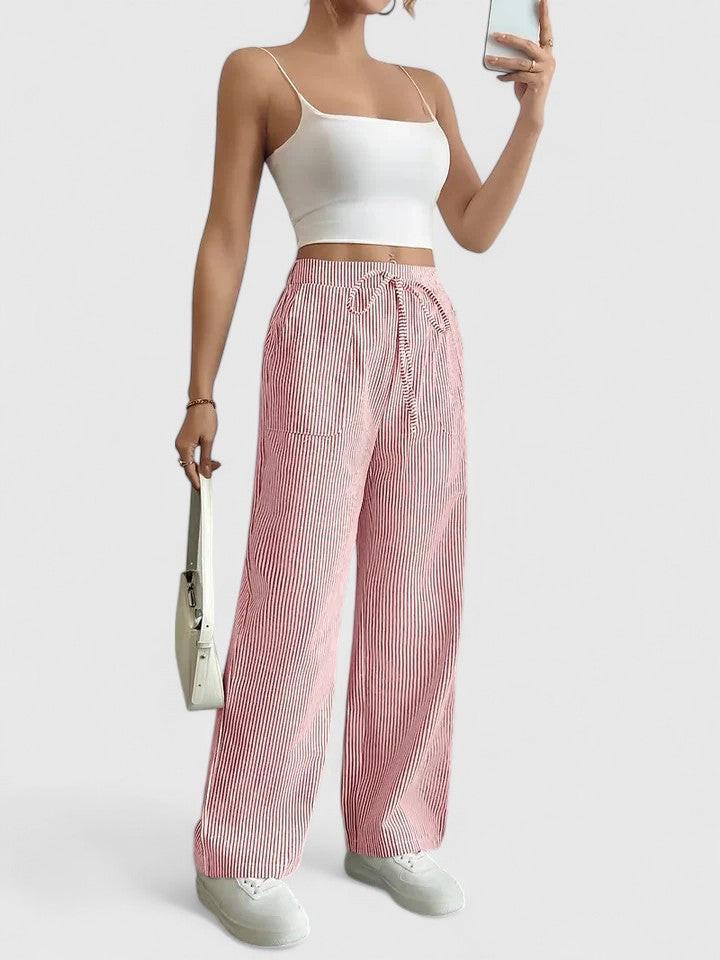 Dominique | Elegante wijde broek met comfortabele pasvorm