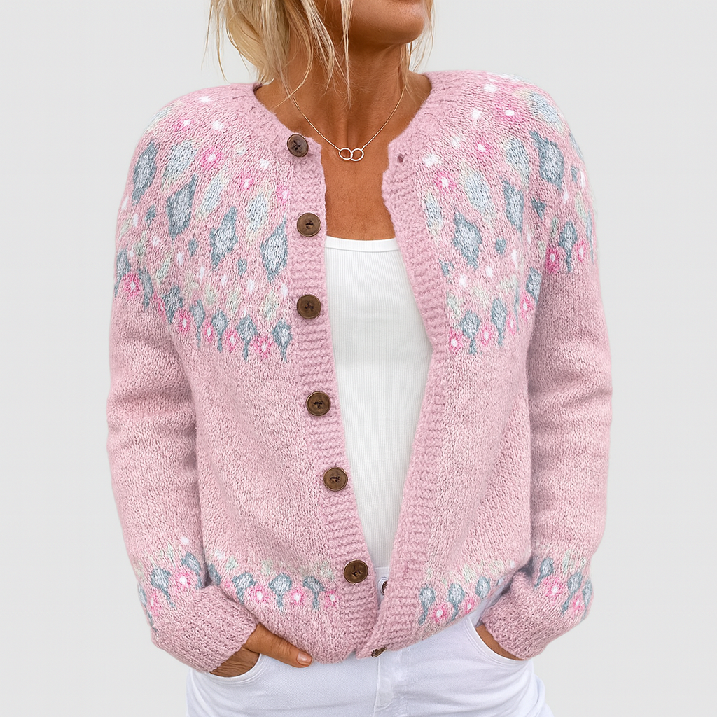 Eva™ | Losgebreide Cardigan met Patroon