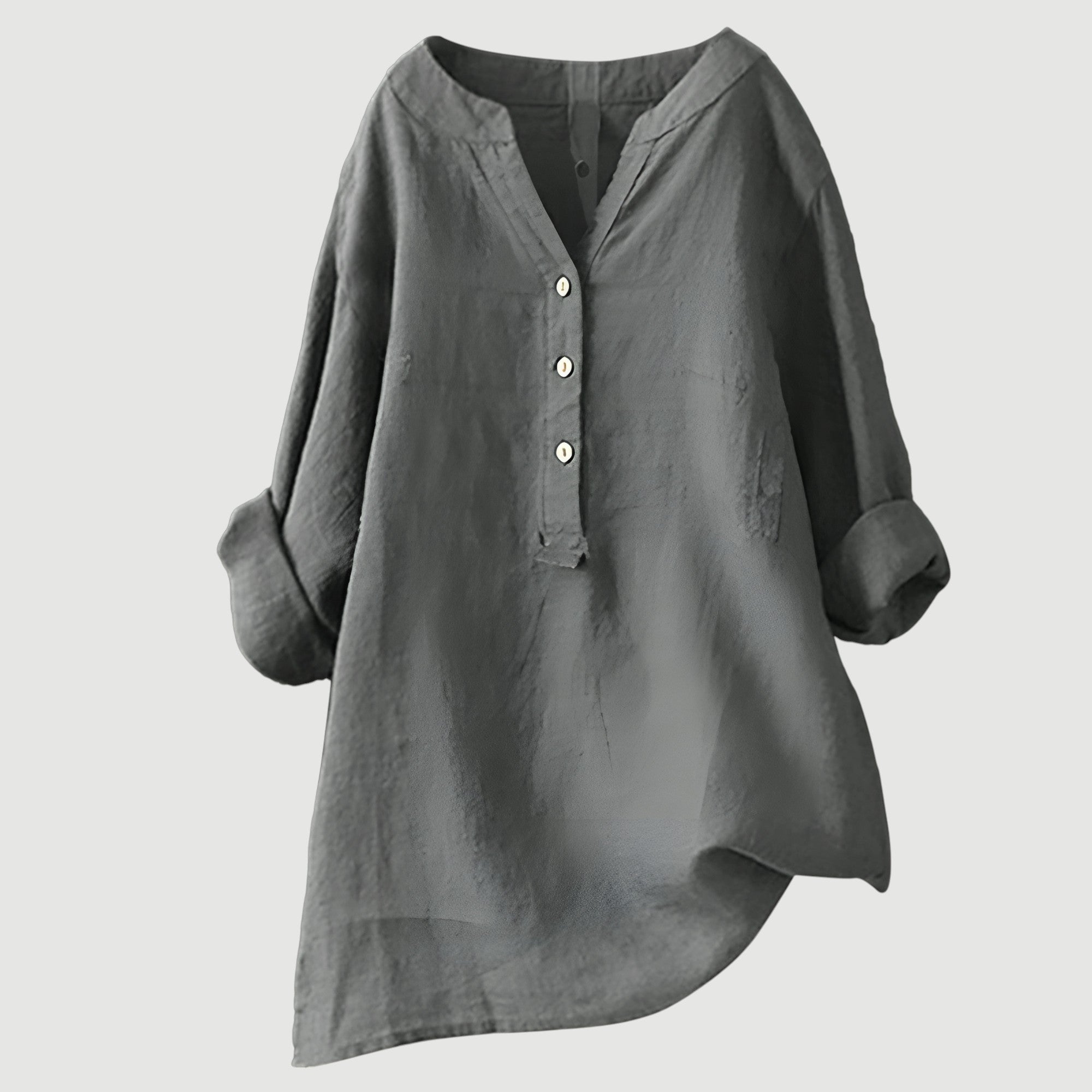 Freja – Luchtig en comfortabele linnen blouse met knopen