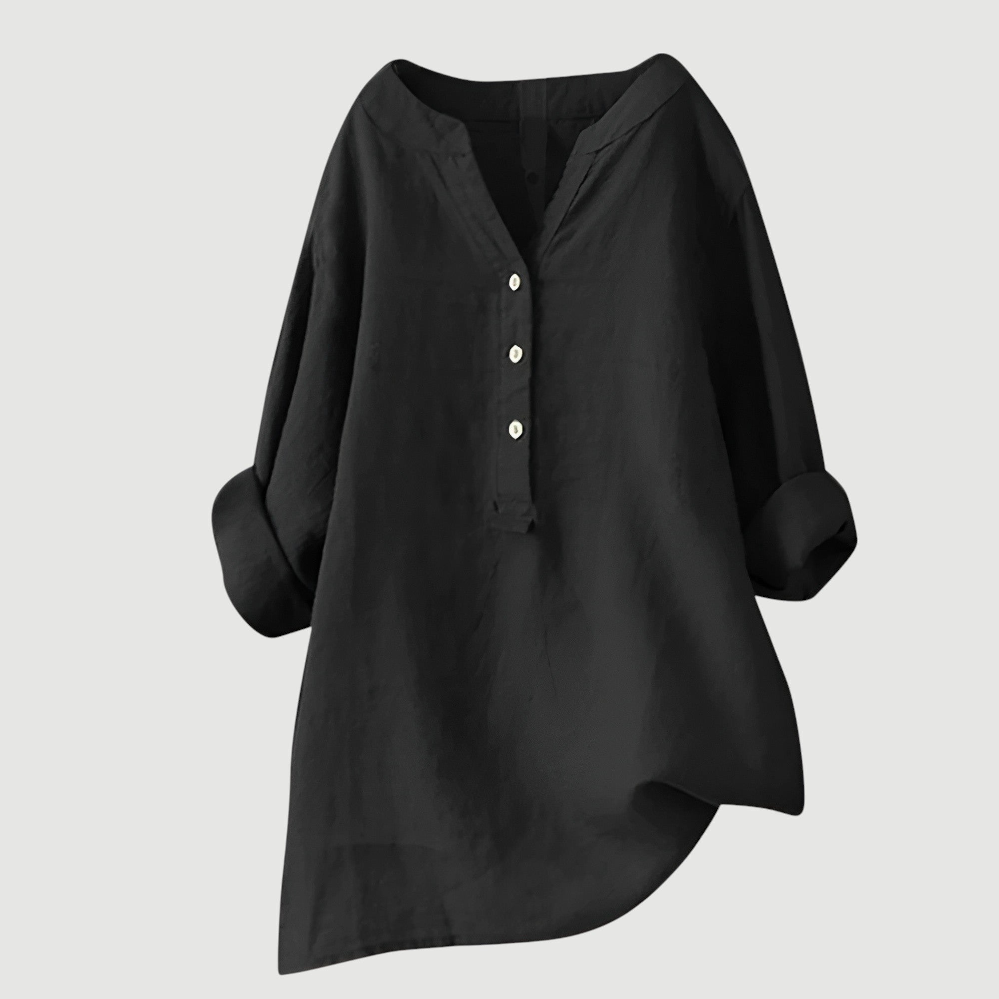 Freja – Luchtig en comfortabele linnen blouse met knopen