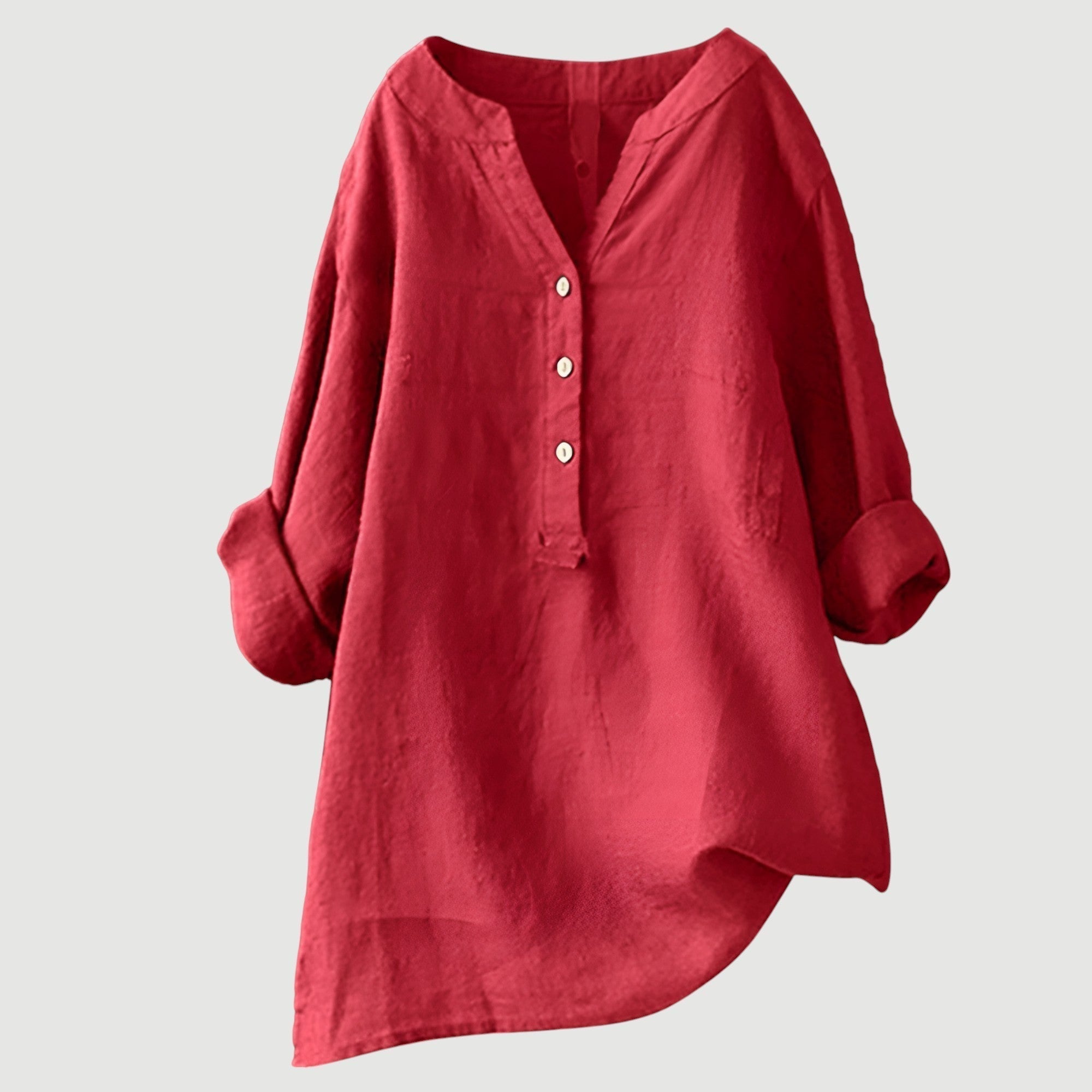 Freja – Luchtig en comfortabele linnen blouse met knopen