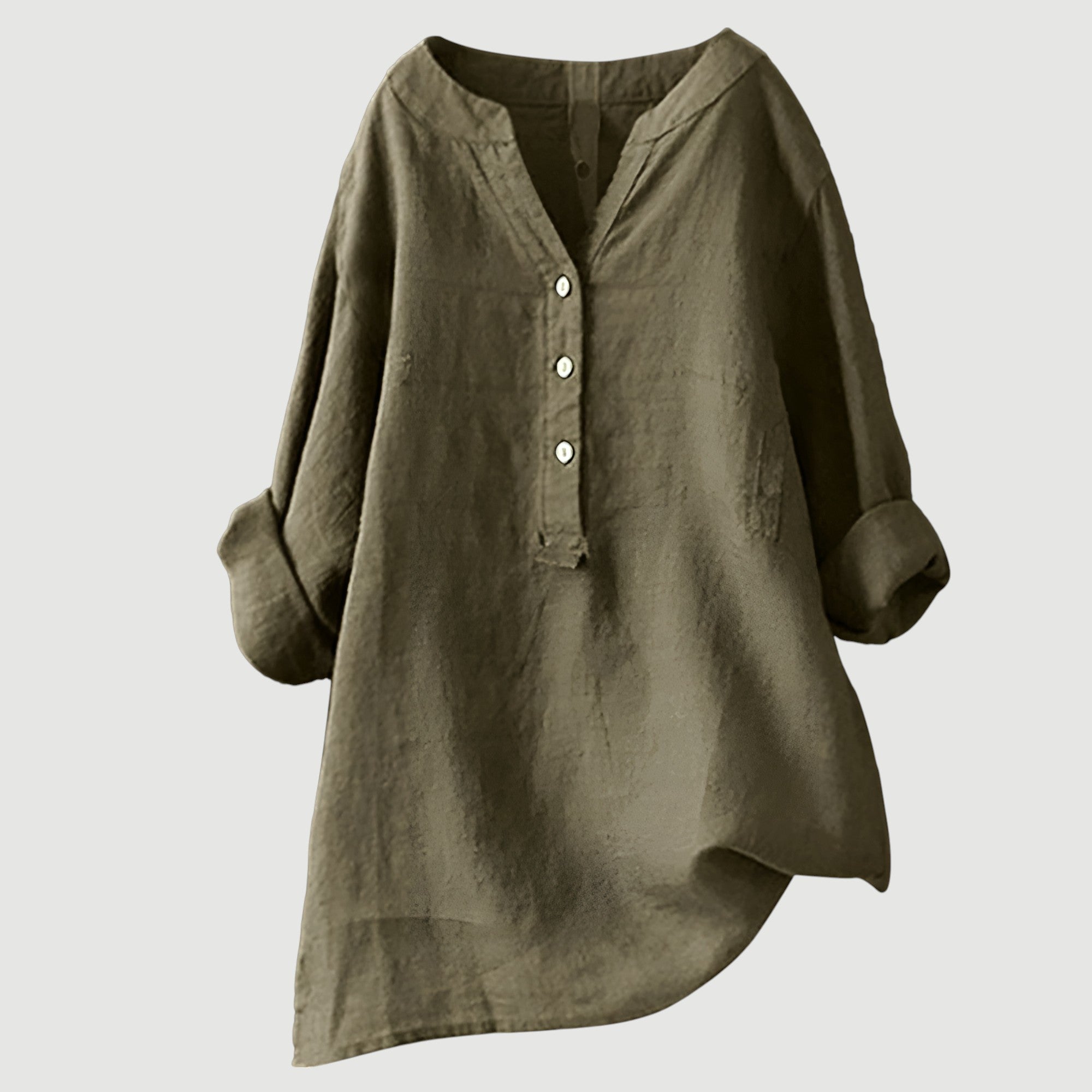 Freja – Luchtig en comfortabele linnen blouse met knopen