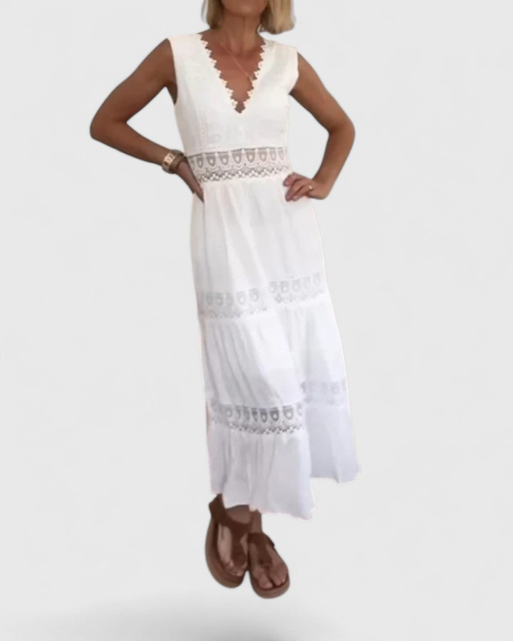 Alena™ | Elegante Midi Jurk met Verfijnde Pasvorm