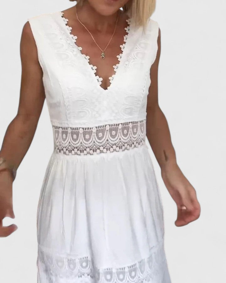 Alena™ | Elegante Midi Jurk met Verfijnde Pasvorm