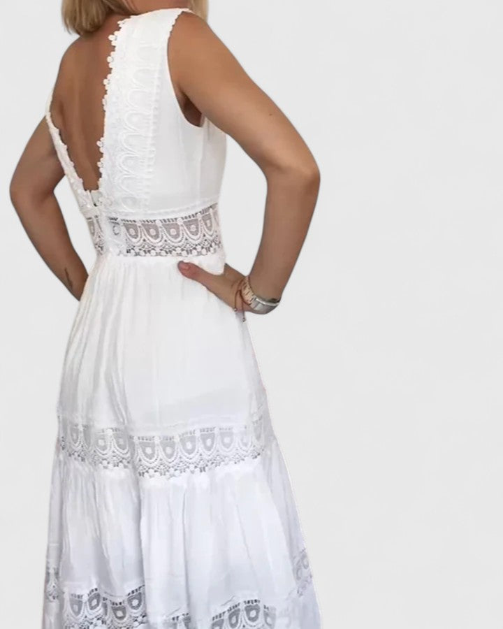 Alena™ | Elegante Midi Jurk met Verfijnde Pasvorm