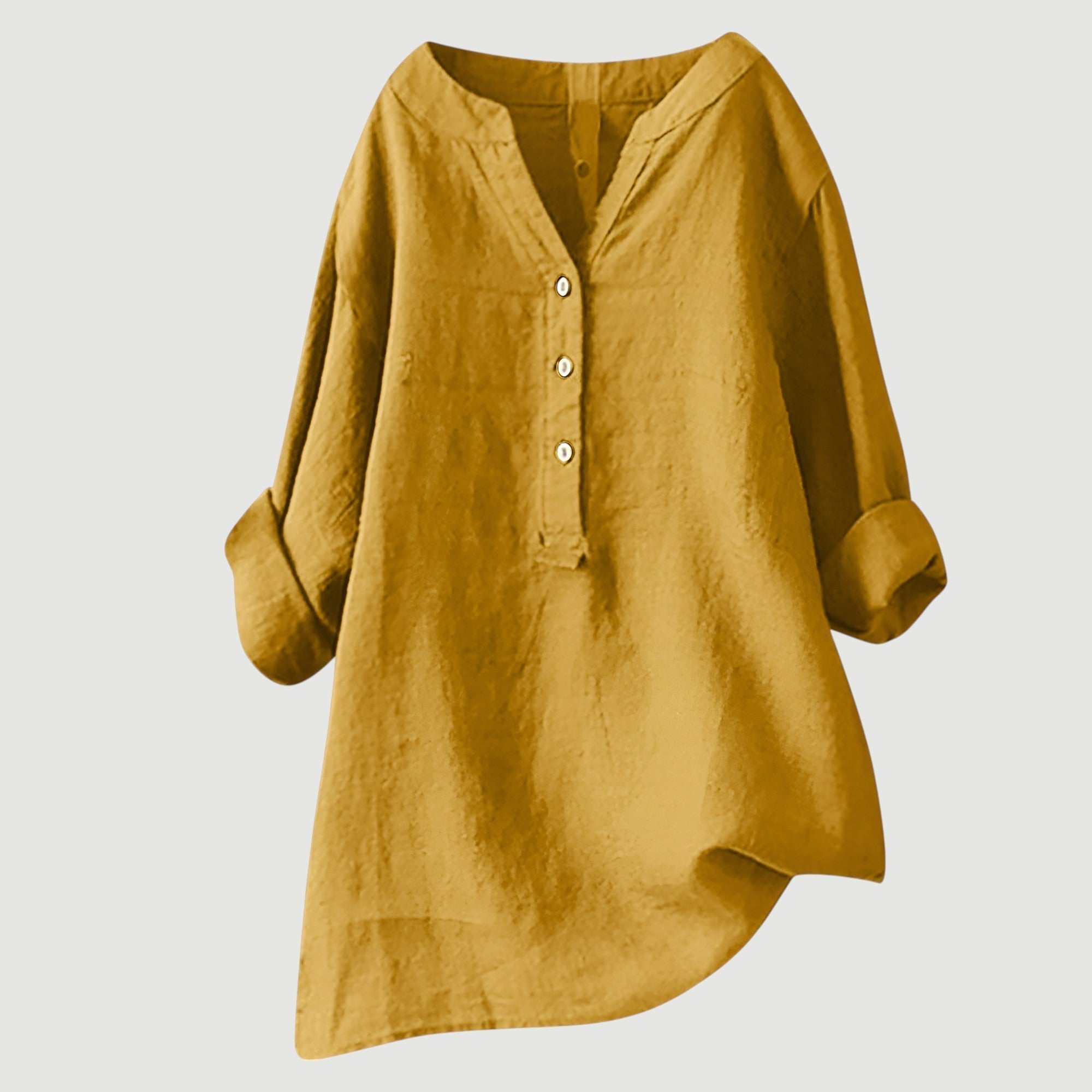 Freja – Luchtig en comfortabele linnen blouse met knopen